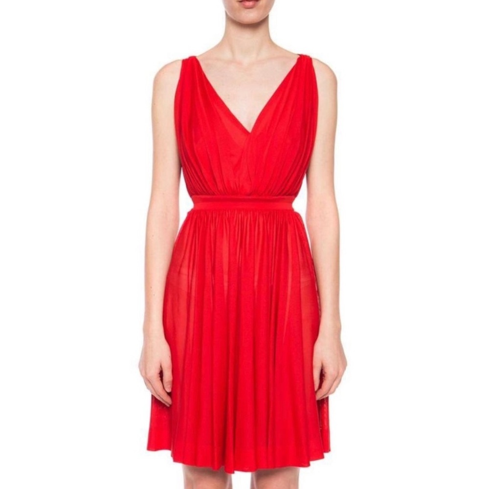Azzedine Alaia Dress Pleated Jersey Knit A Line